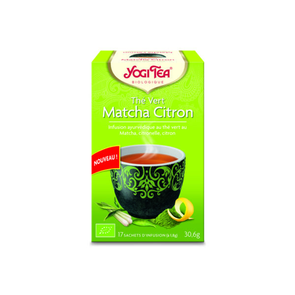 Thé vert matcha citron boite de 17 sachets