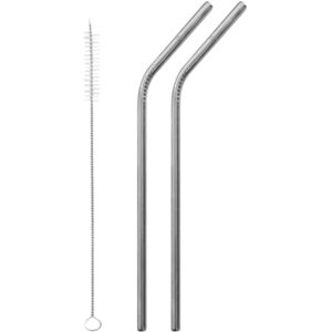 Lot de 2 pailles coudées + goupillon