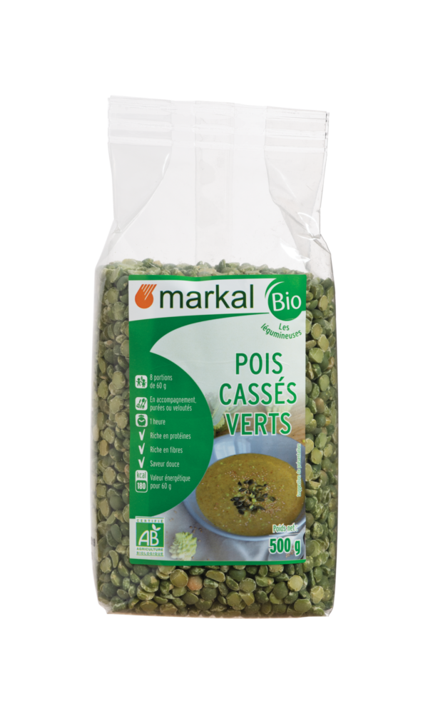 Pois cassés verts 500g