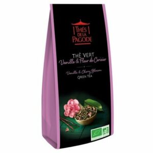 Thé vert Vanille et Fleur de cerisier sachet de 100gr