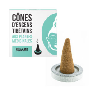 Cônes d'encens tibétains relaxant boite de 15 cônes