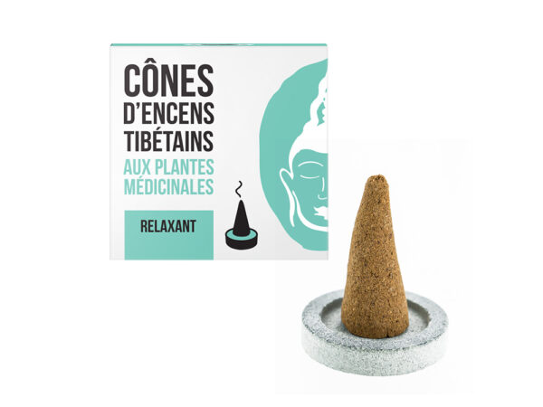Cônes d'encens tibétains relaxant boite de 15 cônes