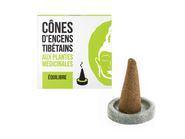 Cônes d'encens tibétains équilibre boite de 15 cônes