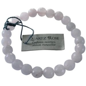 Bracelet Quartz rose facettes 8mm