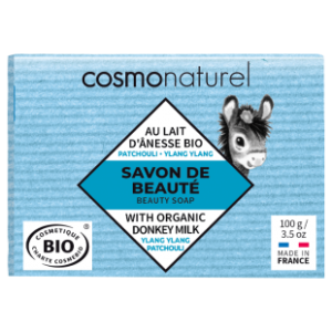 Savon au lait d'ânesse aux HE de patchouli et d'ylang-ylang bio 100g