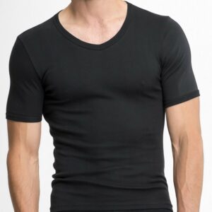 T-shirt col v homme XL/8/noir