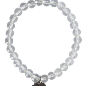 Bracelet perles rondes cristal de roche 6mm