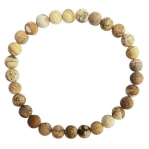 Bracelet perles rondes jaspe paysage