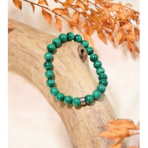 Bracelet Malachite Reconstituée Perles Rondes 8 mm
