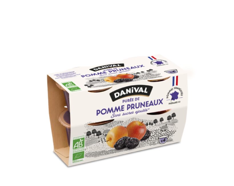 Purée pomme pruneau 100% France 4 x 100g