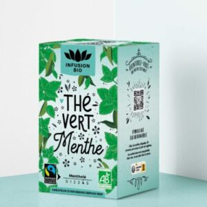 Thé vert menthe intense boite de 16 sachets