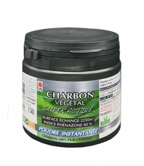 Charbon végétal super activé poudre 150g - Destination BIO