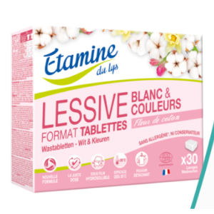 Tablettes lessive linge blanc et couleurs boite de 30 tablettes
