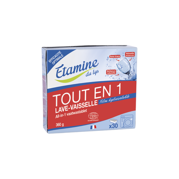 Tablettes lave-vaisselle tout en 1 boite de 30 tablettes