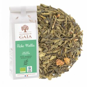 Thé vert bio Pêche melba 100g