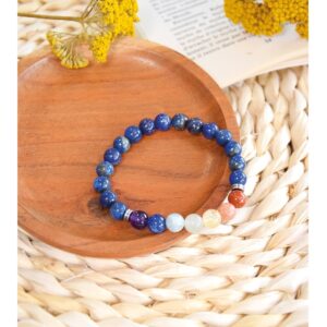 Bracelet 7 Chakras lapis lazuli Perles rondes 8 mm