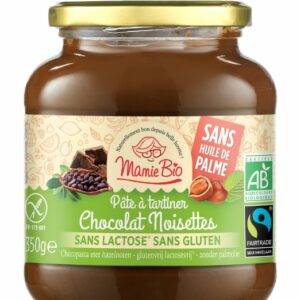 Pâte à tartiner chocolat-noisette sans lactose sans gluten équitable bio 350g