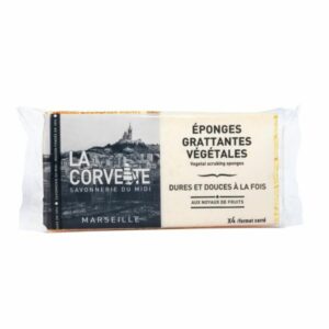 Eponges gratantes végétales lot de 4 tampons