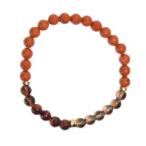 Bracelet chakra racine perles rondes 6mm