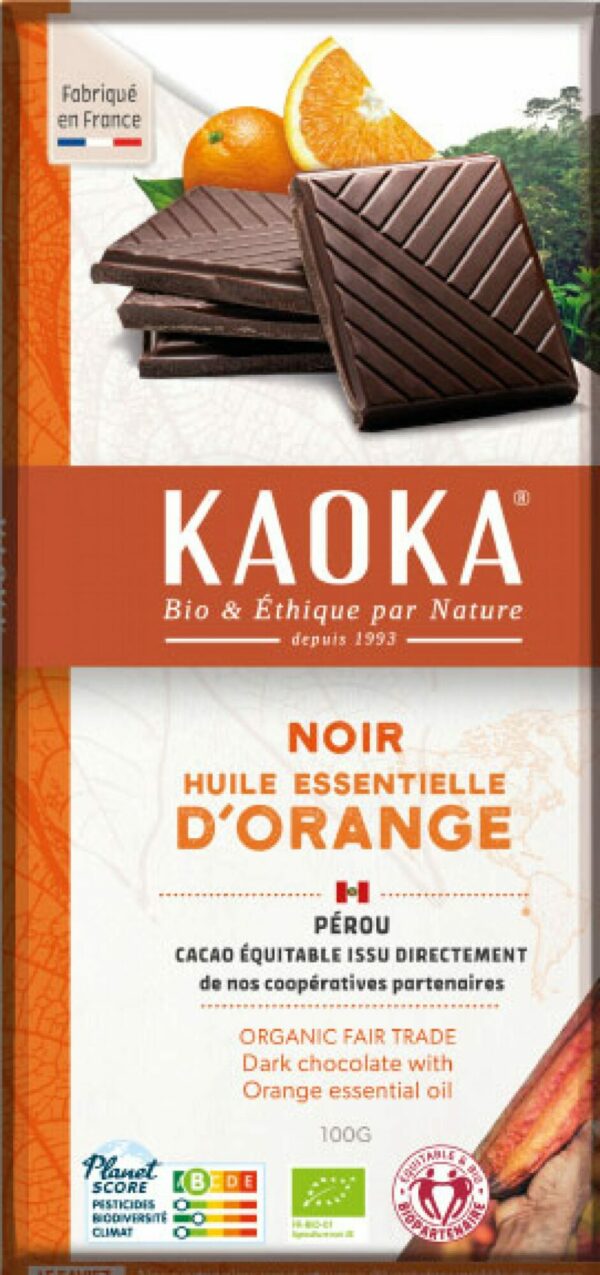 Chocolat noir orange 55% cacao 100g
