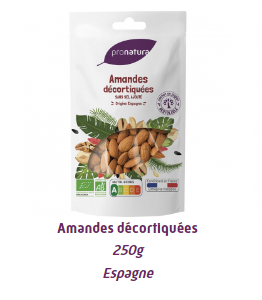 Amandes décortiqués 250g