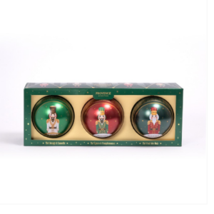 Coffret 3 boules de Noël boite de thés