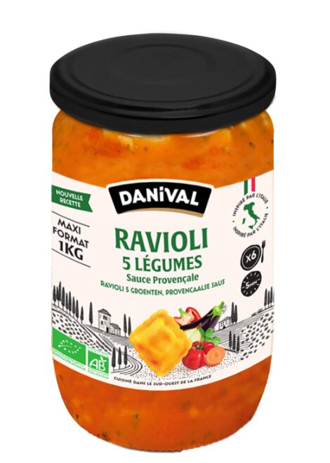 Raviolis 5 légumes sauce provençale format maxi bio 1kg